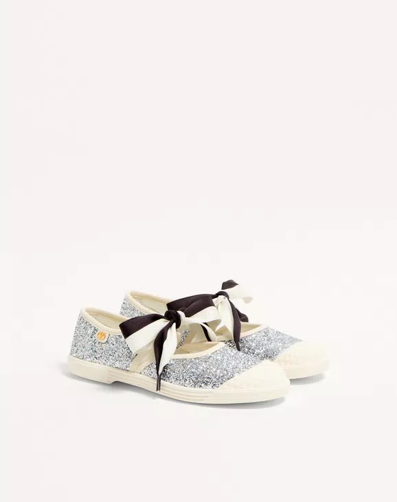 Valentino Bay By Bay Ballerina Sneakers In Glitter Fabric - Image 6